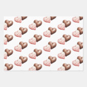 シック赤面ピンクローズカップケーキ誕生日 ラッピングペーパーシート (正面2)