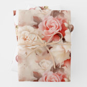 シック赤面ピンクローズカップケーキ誕生日 ラッピングペーパーシート (インサイチュ)