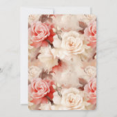 シック赤面ピンクローズカップケーキ誕生日 招待状 (裏面)