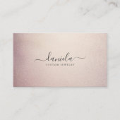 シック赤面ピンクローズゴールドフォイルビジネスカード 名刺 (正面)