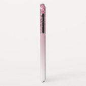 シック赤面ピンクローズ金ゴールドグリッタースパークルモノグラム Case-Mate iPhoneケース (裏面/左)