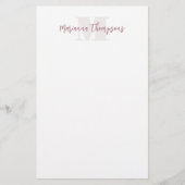 シック赤面ピンクヴィンテージバラフローラエレガントフラワー 便箋 (正面)