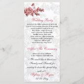 シック赤面ピンクヴィンテージ結婚フローラ プログラム (裏面)