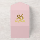 シック赤面ピンク牡丹セージ鹿〔雄ジカの〕枝角結婚ズA オールインワン招待状 (外側)