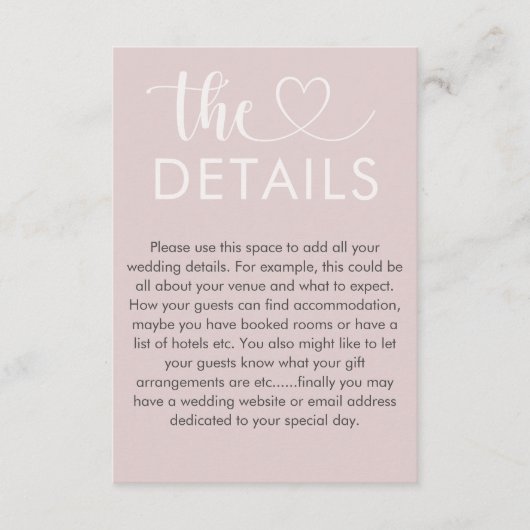 シック赤面ピンク結婚ハート詳細 エンクロージャーカード (正面)