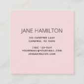 シック赤面ピンク金ゴールドグリッターアゲート スクエア名刺 (裏面)