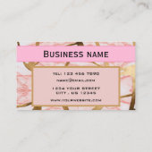 シック赤面ピンク金ゴールドグリッターマーブルアゲートモノグラム 名刺 (裏面)