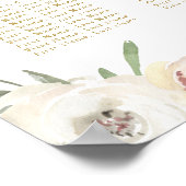 シック赤面ピンク金ゴールド結婚フローラのシーティングチャート ポスター (角)