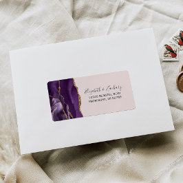 シック赤面ピンク金ゴールド結婚式RSVPアドレス ラベル