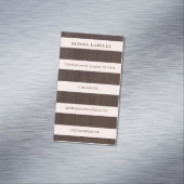 シック赤面ピンク、ダークウッド&金ゴールドモノグラム マグネット名刺 (インサイチュ)