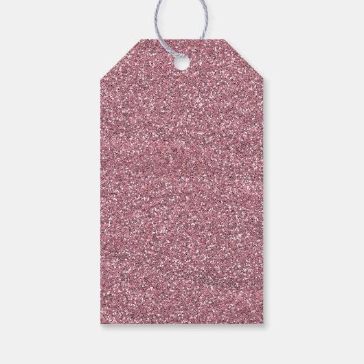 シック赤面ピンク |バラ金ゴールドグリッターモノグラム ギフトタグ (裏面)