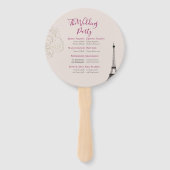 シック赤面ピンク&金ゴールド華美エッフェルタワー結婚ズ ハンドファン (裏面)