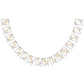 シック赤面フラワーユーカリ金ゴールド16誕生日 バンティングフラッグ (全)