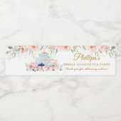 シック赤面フローラハイティーパーティーブライダルシャワー ペットボトルラベル (シングルラベル)