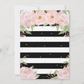 シック赤面フローラパリ誕生日エッフェルタワー 招待状 (裏面)