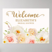 シック赤面フローラブライダルシャワーへようこそ ポスター (正面)