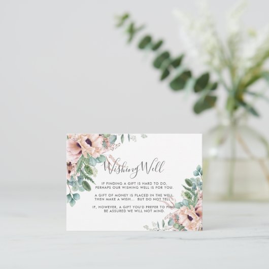 シック赤面フローラユーカリ結婚スの願い井戸 エンクロージャーカード (スタンド正面)