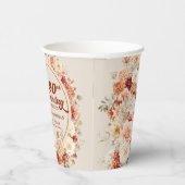 シック赤面フローラユーカリ金ゴールド90歳の誕生日 紙コップ (右)