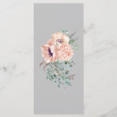 シック赤面フローラ結婚のディナーメニュー メニュー (裏面)