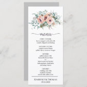 シック赤面フローラ結婚のディナーメニュー メニュー (正面/裏面)