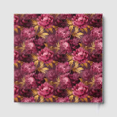 シック赤面ブルゴーニュ結婚金ゴールドズゲストブック ゲストブック (裏面)