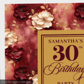 シック赤面ブルゴーニュ金ゴールドボホ30th誕生日パーティー スタンダードカクテルナプキン