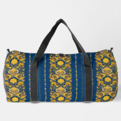 シック赤面ブルー&イエローカスタムバッグ ダッフルバッグ (裏面)