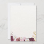 シック赤面ボタニカルフローラマザーズデイブランチ 招待状 (裏面)