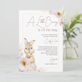 シック赤面ボホーフローラバニーベビーシャワー 招待状 (スタンド正面)