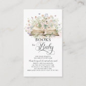 シック赤面ワイルドフラワー新しいチャプターブックベビー エンクロージャーカード (正面)