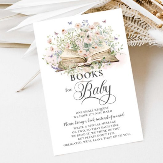 シック赤面ワイルドフラワー新しいチャプターブックベビー エンクロージャーカード