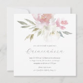 シック赤面水彩フローラキンセアニェラ写真 招待状 (正面)