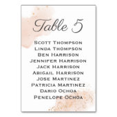 シック赤面水彩金ゴールド(ばちゃばちゃ)跳ねるシーティングチャート テーブルナンバー (裏面)