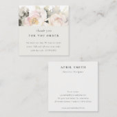 シック赤面牡丹ウォーター色フローラサンキューオーダー スクエア名刺 (正面/裏面)