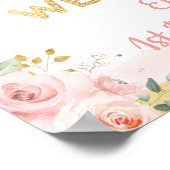 シック赤面金ゴールドパピズペットドッグズ誕生日ウェルカム ポスター (角)