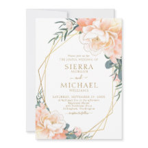 シック赤面金ゴールドピーチエメラルドグリーンフローラ結婚ズ