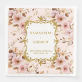 シック赤面金ゴールドボホ結婚ズナプキンス (正面)