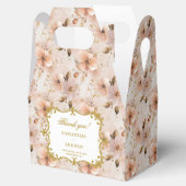 シック赤面金ゴールド結婚式の引き出物ボックスフローラ詳細 フェイバーボックス (オープン)