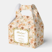 シック赤面金ゴールド結婚式の引き出物ボックスボホフラワーズ フェイバーボックス (正面サイド)