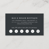 シック赤面 |ピンクエレガントとブラックブティック ロイヤリティカード (裏面)