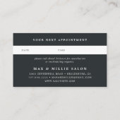 シック赤面 |ピンクエレガントとブラック 予約カード (裏面)