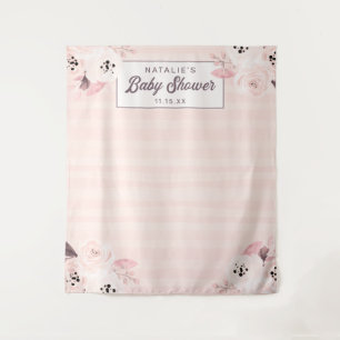 シック赤面&ピーチ花の写真背景 タペストリー