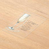 シック透明パール&プロセッコブライダルシャワー アクリル招待状 (レイダウン)