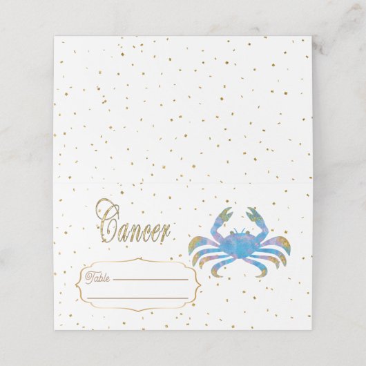 シック金ゴールドがん〔占星術の〕十二宮図誕生日 プレイスカード (外部開封)