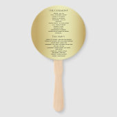 シック金ゴールドとブラック結婚式 プログラム ハンドファン (裏面)