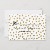 シック金ゴールドとブラックRSVPカード 出欠カード (裏面)