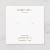 シック金ゴールドとホワイトスタッドイヤリング スクエア名刺 (正面)