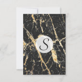シック金ゴールドと黒大理石パターン 招待状 (裏面)