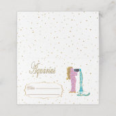 シック金ゴールドアクエリアス〔占星術の〕十二宮図誕生日 プレイスカード (外部開封)