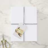 シック金ゴールドウォーターカラーライトハウススクリプ結婚ト ギフトタグ (より糸付き)